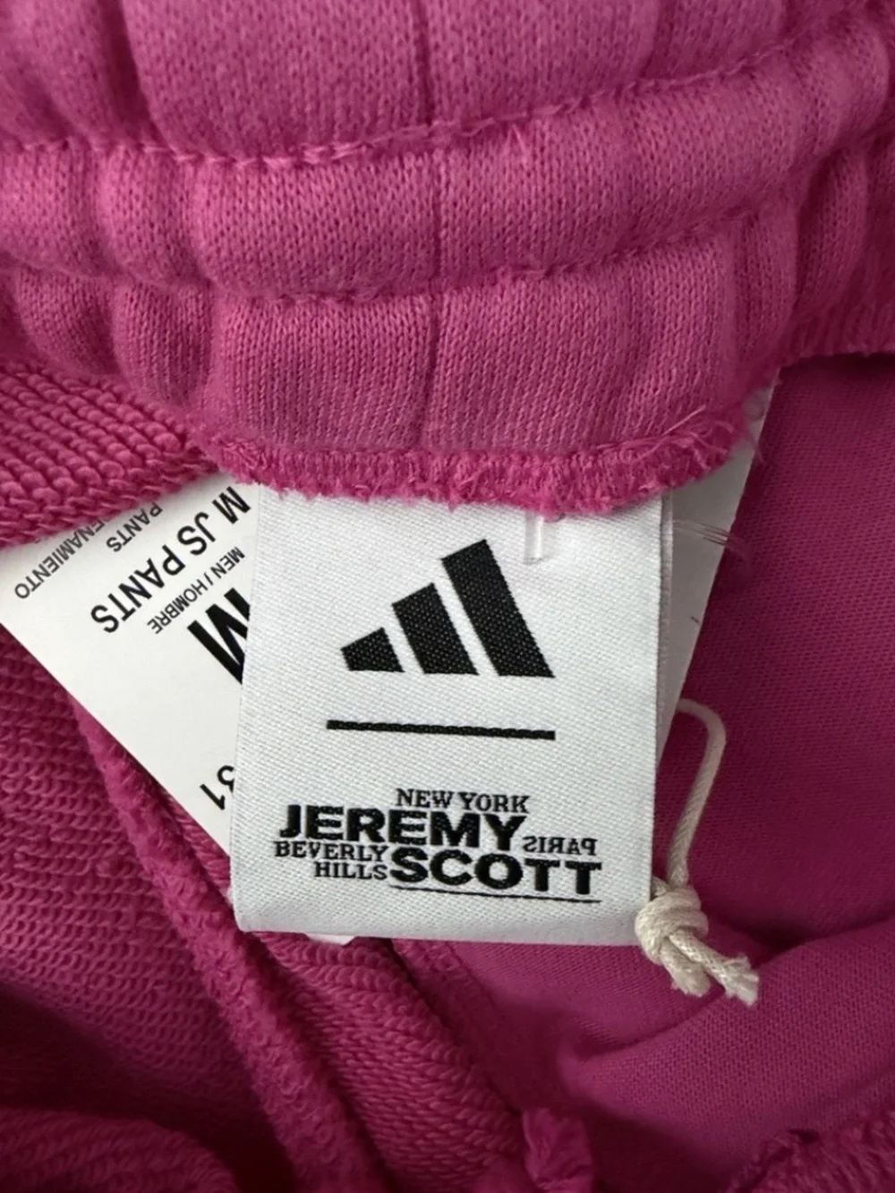 Adidas x Jeremy Scott Pink Sweatpants Joggers Streetwear Mens Medium JL7631 NEW
